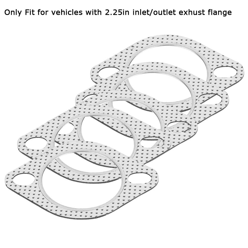 2 pezzi Guarnizione di Scarico, Guarnizioni di Scarico Delle Automobili,Guarnizioni Scarico Per Tubo Collettore Flangia Guarnizi (2.25in Inner Diameter,58-60mm/100mm)