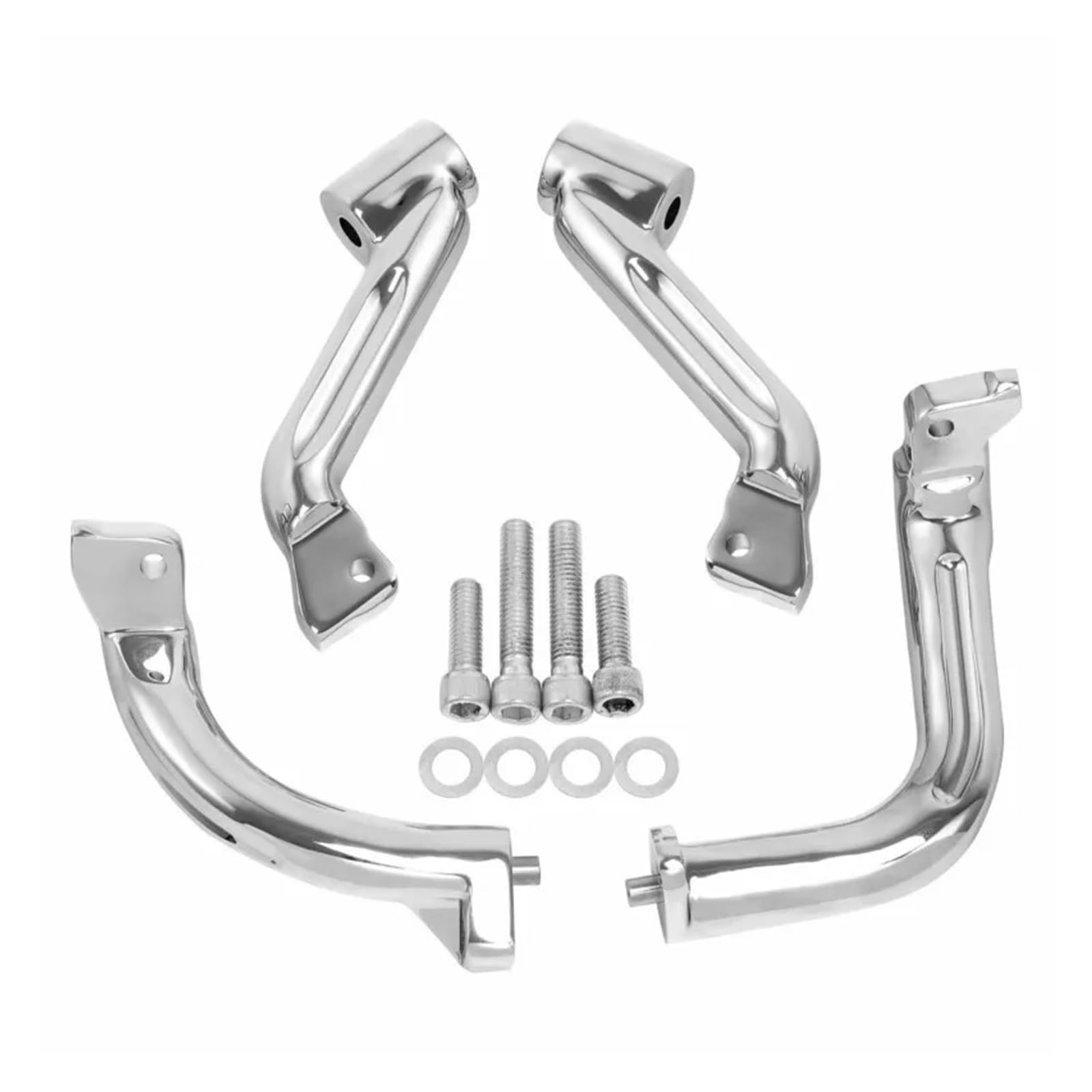 Milnogrzl Chrome Motorcycle Driver Floorboard Footboard Mount Bracket Kit, Compatible With Harley Touring Road King Road Glide 2017-2022, Motorcycle Accessories(Chrome)