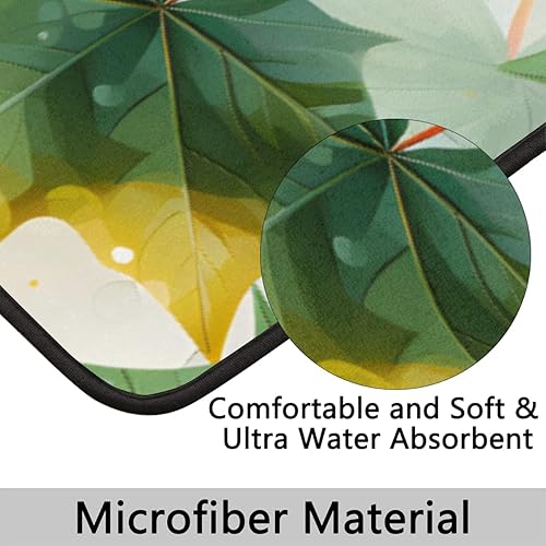 Miniatura 4 de Pardick 2 Pieces Bath Mat Set, Graffiti Maple Leaves Bath Mat U-Shaped Toilet Rug Bathroom Mat Set with Bath Rug Mat, Colorful Leaves Mat for