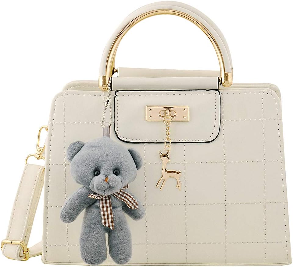 MARK & KEITH Women Faux Leather Hand Held Satchel Bag with Detachable & Adjustable Sling Strap