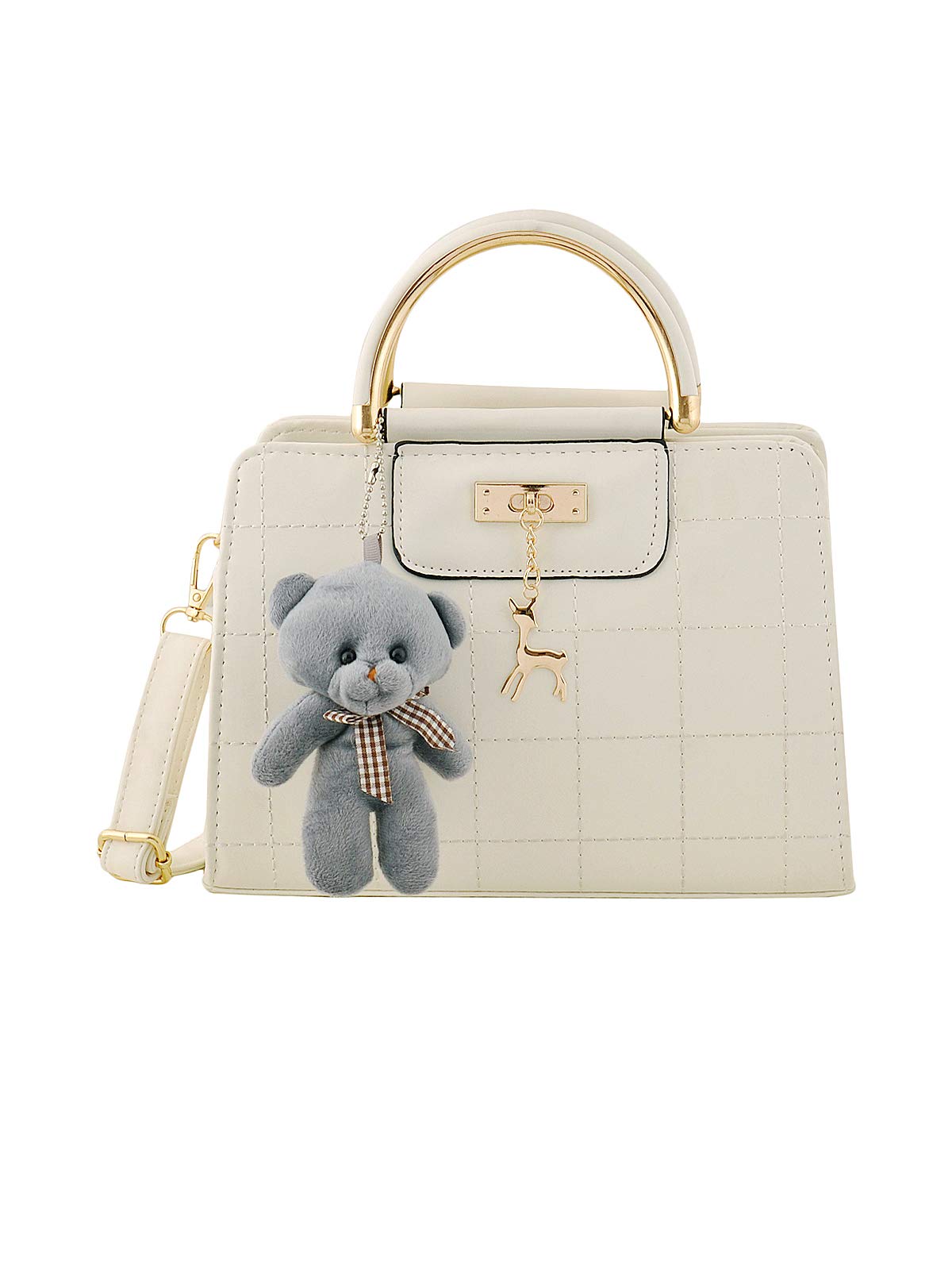 MARK & KEITH Women Faux Leather Hand Held Satchel Bag with Detachable & Adjustable Sling Strap