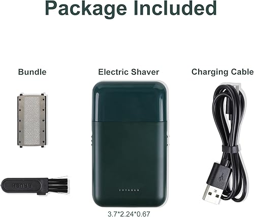 Miniatura 8 de Maquinilla de afeitar eléctrica para hombres, mini afeitadoras eléctricas de aluminio con recortador de barba, afeitadora inalámbrica en seco y