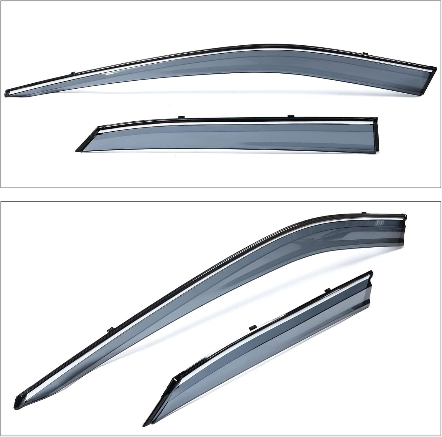 Window Visor Compatible with 2016-2022 Lexus RX350 RX450h, Injection Polycarbonate with Chrome Trim Air Deflector Rain Guard Shade by IKON MOTORSPORTS, 2017 2018 2019 2020 2021