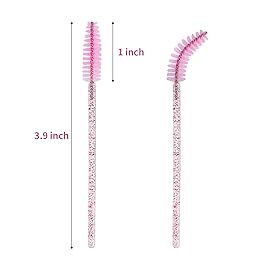 tifanso 200PCS Spoolie Eyelash Brush - Disposable Mascara Brush Wand for Lashes, Eyebrow Eyelash Extension Supplies (Pink)