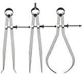 Acrux7 3Pcs 8 Inch Long Spring Caliper Set, Carbon Steel Outside Divider Caliper Compass, Calipers Measuring Tool for Wood Turning Lathe Projects