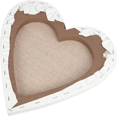 Miniatura 4 de Tableros de lienzo de pintura de 11.8 pulgadas, lienzo de lino en blanco con imprimación en forma de corazón, pintura al óleo y medios de arte