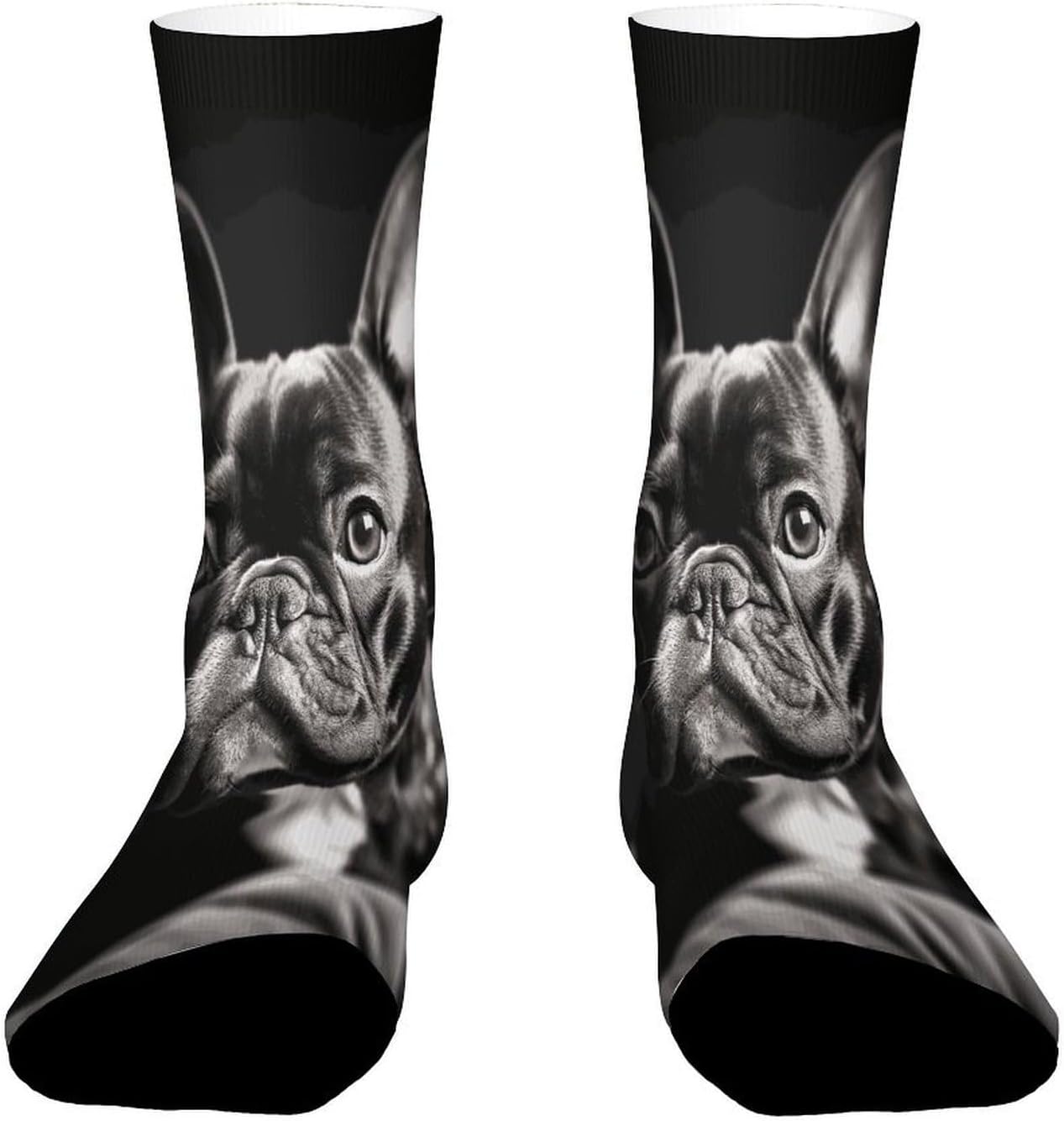 French Bulldog4 Crew Sock High Stocking Grippy Socks | Socks for Men & Women,Stockings-Long Thin Tube Sports, Breathable Soft Athletic for Nurses,Travel