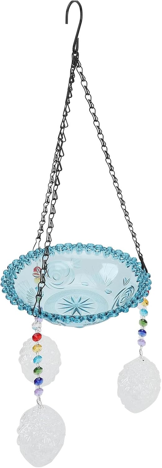 Hanging Birdbath Bird Feeder Multipurpose Innovative Lightweight Large Space Hanging Bird Bath for Outdoor Garden Lawn