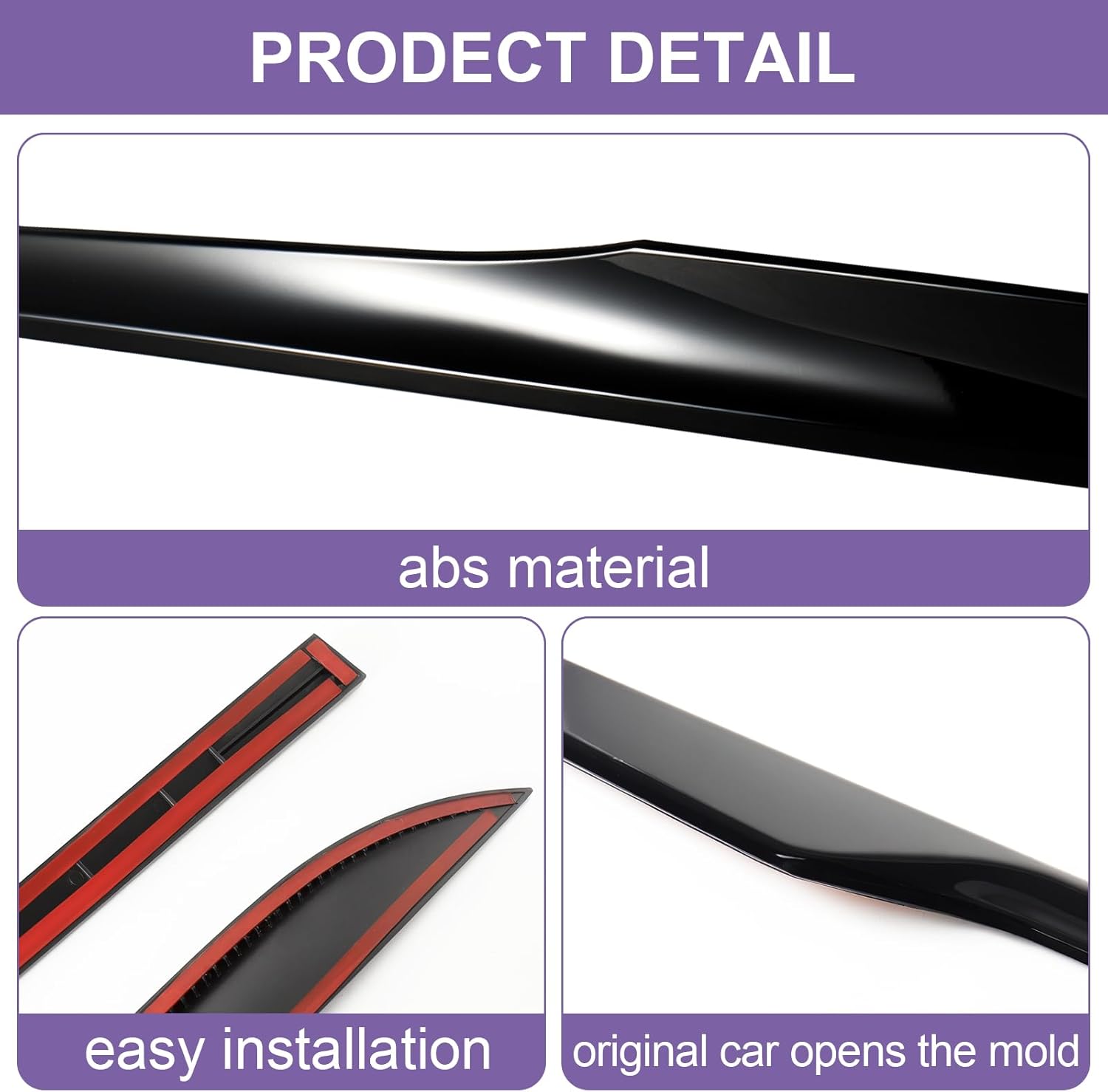 4 PCS Door Side Molding Trim Compatible with 2019 2018 2017 2016 Honda Civic Side Door Molding Cover for Civic Accessories(Black)