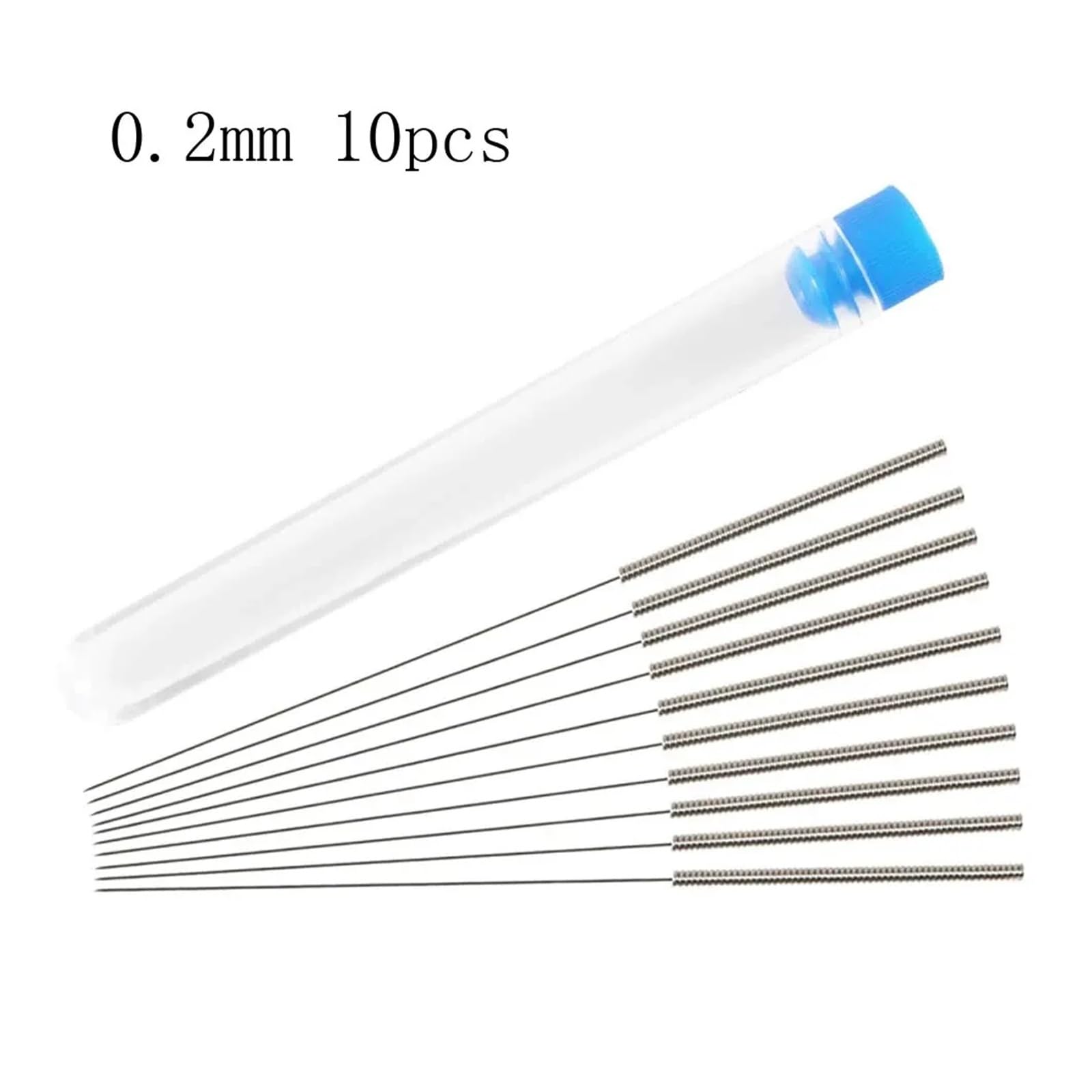 Kit de nettoyage de buse d'imprimante 3D, aiguilles de nettoyage de buse en acier inoxydable de 0,2/0,3/0,4/0,5/0,6/0,8/1,0 mm, nettoyeur de buse d'imprimante 3D(0.2mm 10PCs)