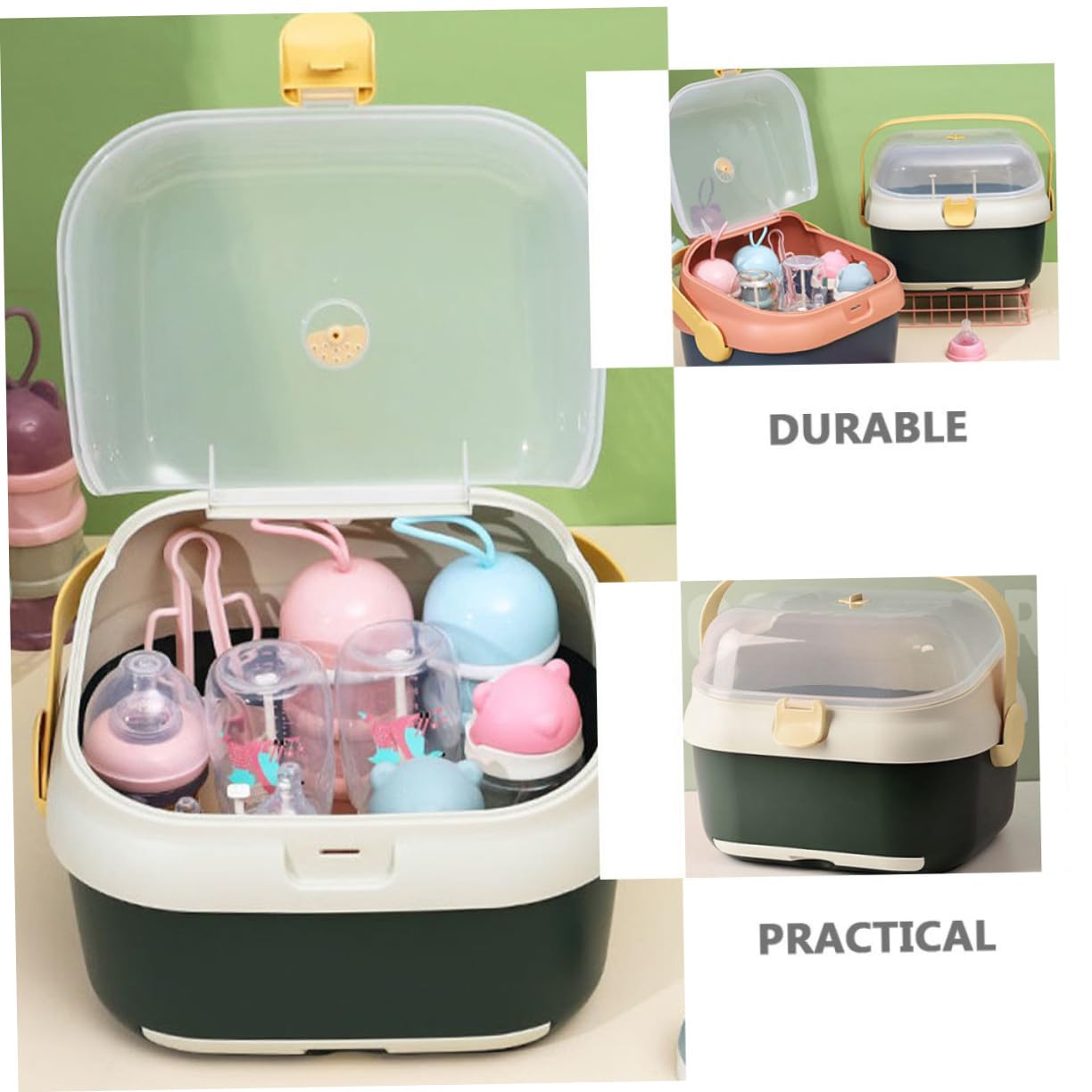 Babyflaschen Trockenbox Großformat Mit Deckel Staubdicht Babyflaschenhalter Aufbewahrungsbox Frei Multifunktional Für Babypflege Und Flaschenreinigung