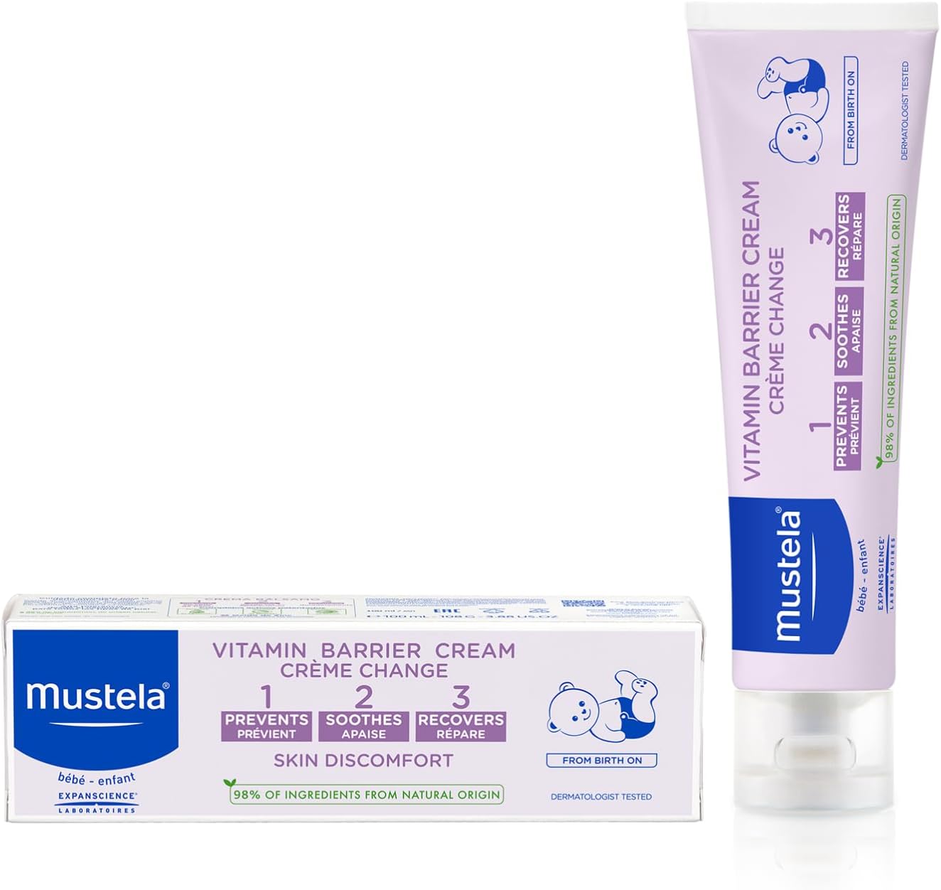 Mustela Baby Diaper Rash Vitamin Barrier Cream 123 Skin Protectant