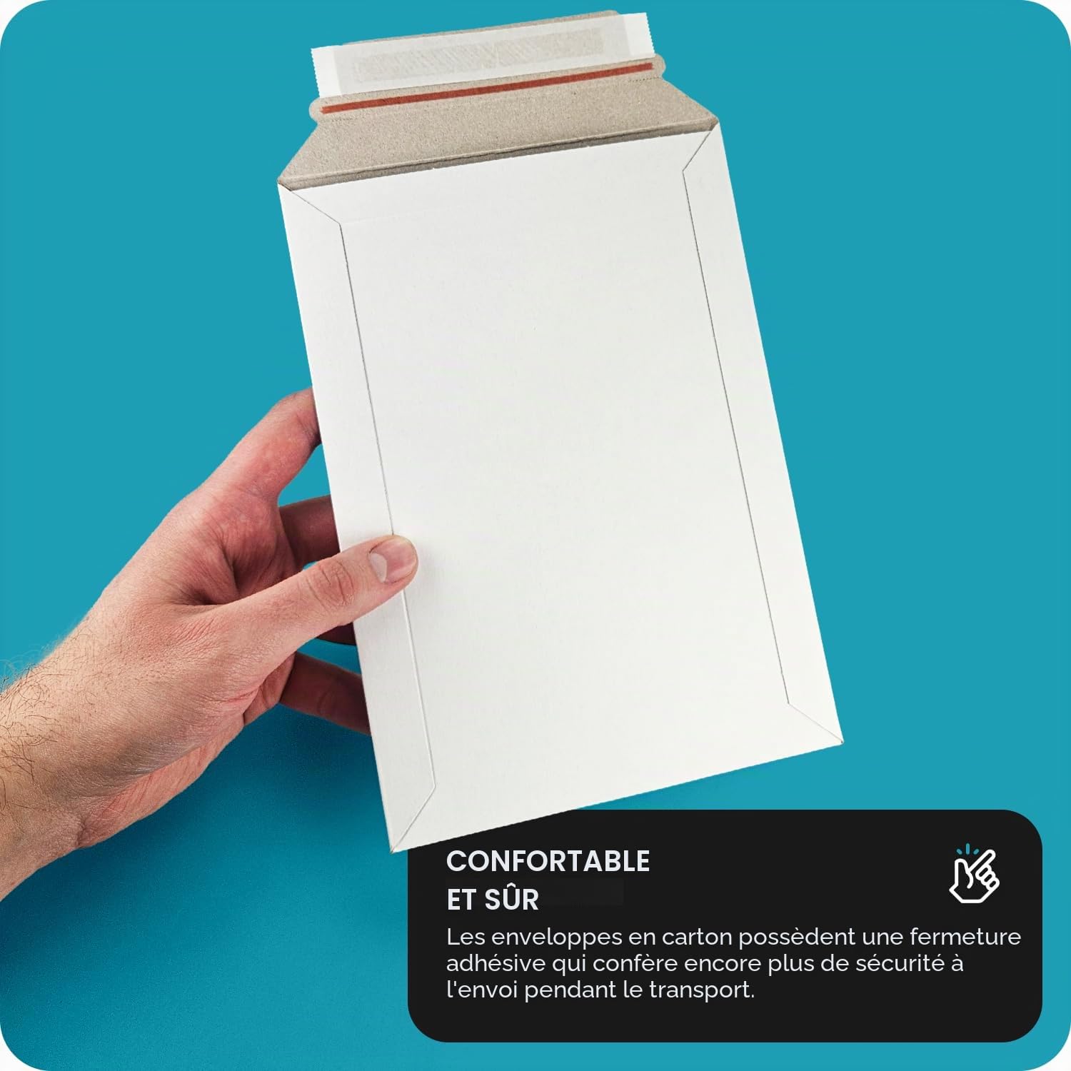 Netuno 25 enveloppes d'expédition blanches B5 en carton compact 176x250 mm 450g rabat droit pochettes compact en carton pour correspondence documents brochures photos images calendriers muraux
