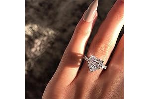 AZQ 925 Sterling Silver Round Perfect Cut 3ct Single Stone Shiny Heart...