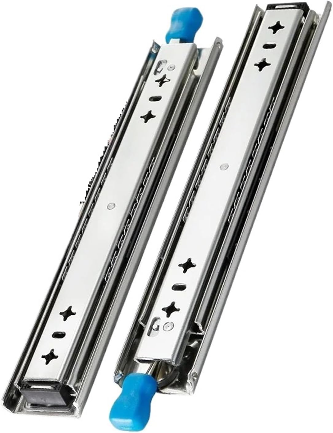 Side Mount Cabinet Runners Glides 53mm Width Three Fold Full Extension Heavy Duty Drawer Slides with Lock(26 Inch(650mm))