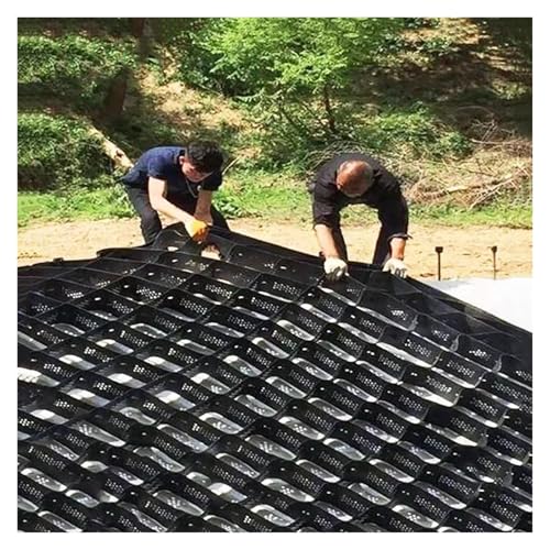 Geogrid Steep Hillside Slope Grid, Flexibility Folding Gravel Geo Reinforcement Grids, Heavy Duty Pavers System Filling Pea Gravel/Pebble/Sand(3.5ft x 31ft)