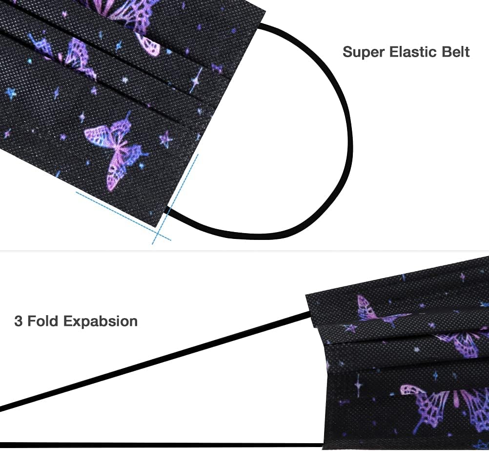 100 Pcs Disposable Face Masks - 3-Layer Breathable Safety Masks,Disposable Masks for Adults Men Women,Holiday Colorful Mask - Image 5