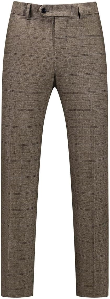 Mens 3 Piece Suits Slim Fit Tweed Suit Plaid Slim Fit Suits for Men One Button Suit Tuxedo Set - Image 6