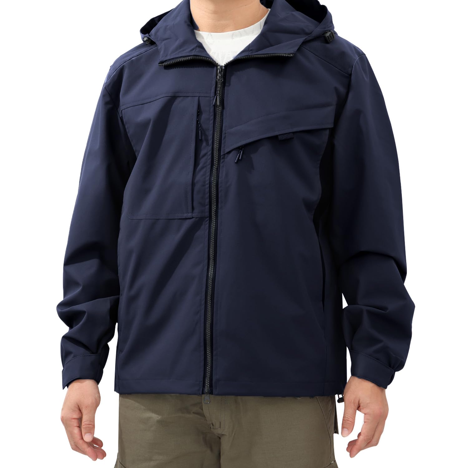 Abrigo Impermeable para Hombre Chaqueta para La Lluvia de Montaña al Aire Libre Cortavientos Ligero Chaqueta Informal de Otoño para Senderismo y Pesca