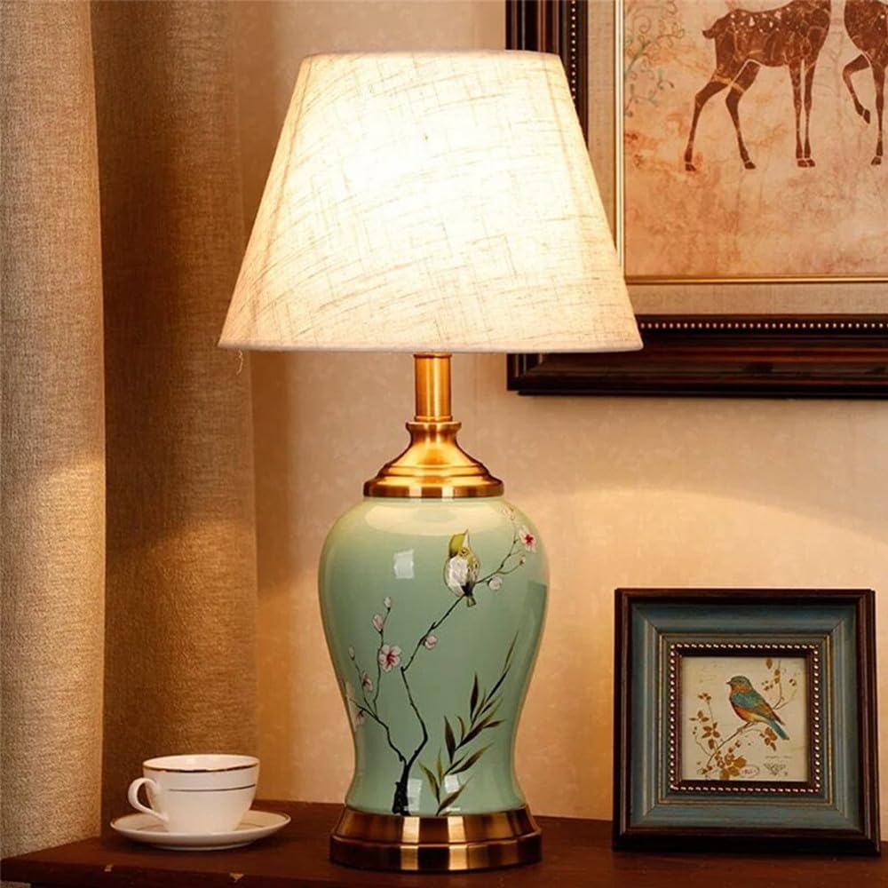 Contemporary Flowers and Birds Ceramics Table Lamp The American Village Living Room Bedroom Study Villa Hotel Bedside Desk Lamp (Style 32)