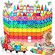 100PCS Magnetische Bausteine mit 2 Autos Magnetbausteine Kinder Magnetspiel Montessori Magnet Bausteine Magnetic Tiles Building Blocks Weihnachts Magnete Geschenk Spielzeug ab 3 4 5 6 7+ Junge Mädchen