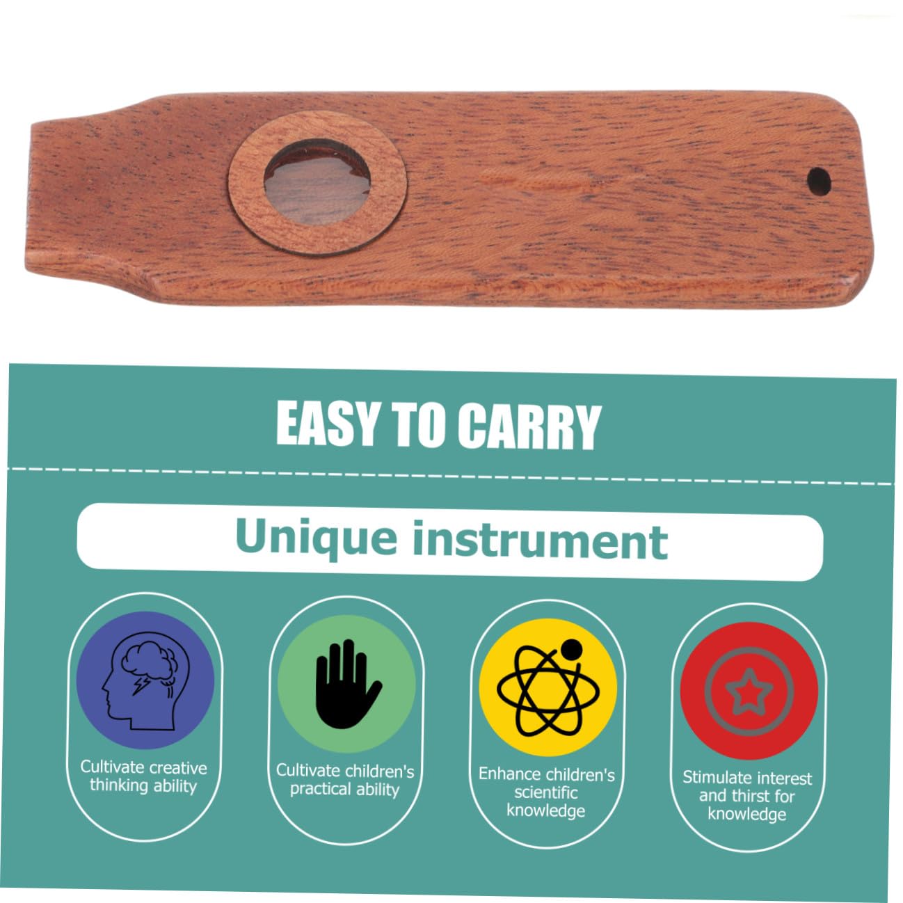 Abaodam 4juegos Kazoo De Madera Para Principiantes Instrumento Musical De Flauta Kazoo Para Acompañamiento Guitarra y Ukelele y Portátil
