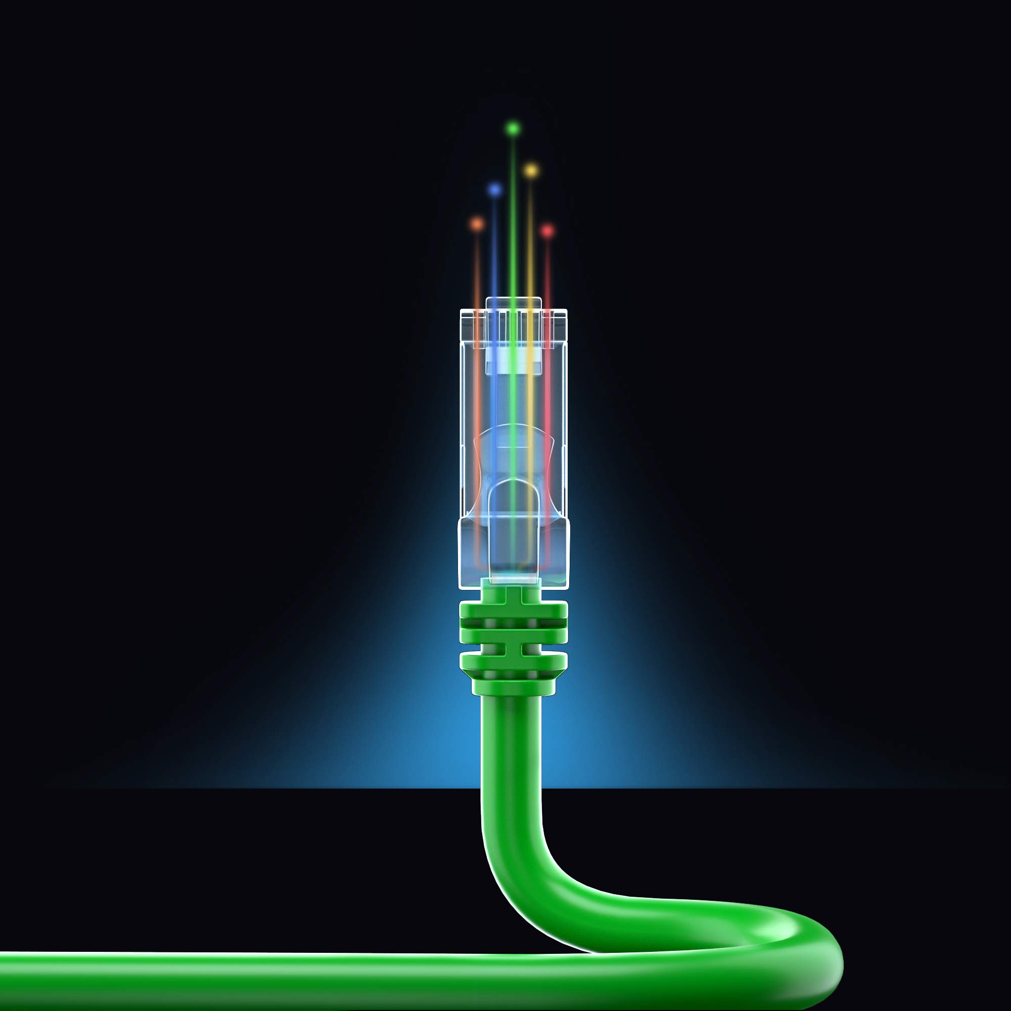 Maximm Cavo Ethernet Cat 6 da 50 m, (6 pezzi) di cavi Cat6, cavo LAN, cavo Internet e cavo di rete - UTP (verde)