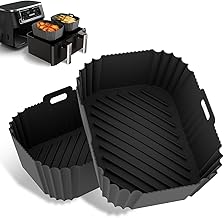2PCS Non-Stick Silicone Air Fryer Liners for Ninja DZ201/DZ401 DZ550 8-10 QT, COSORI 2 Basket Air Fryer, Baking Tray, Air Fryer Accessories