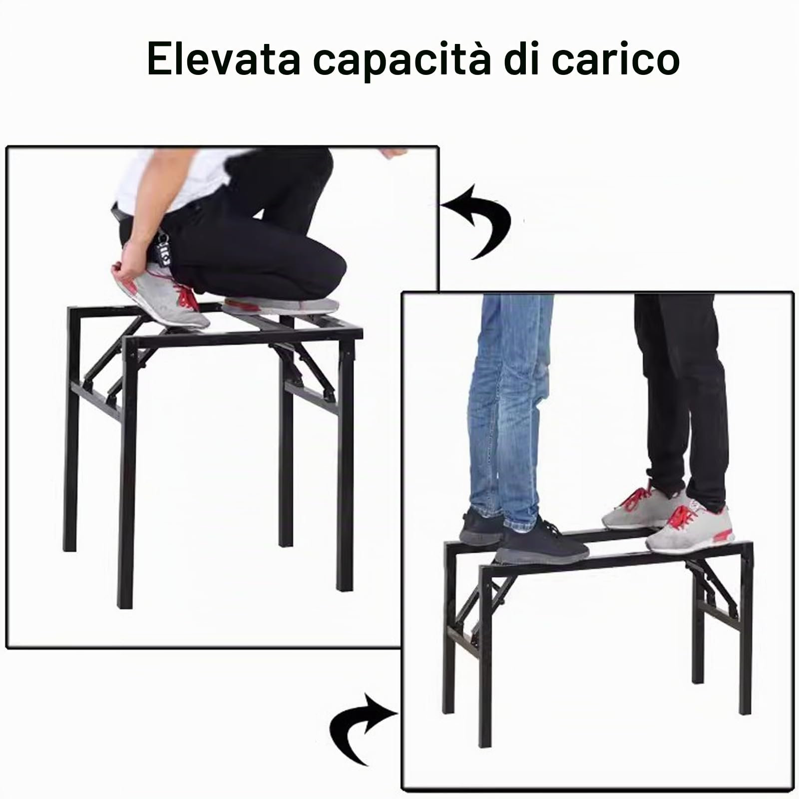 Piedi del TavoloSupporto per mobili Gambe per tavolo in ferro Telaio pieghevole multifunzionale, gambe a molla Gamba per tavolo pieghevole, con viti, per tavolo da pranzo fai da te Tavolino da caffè