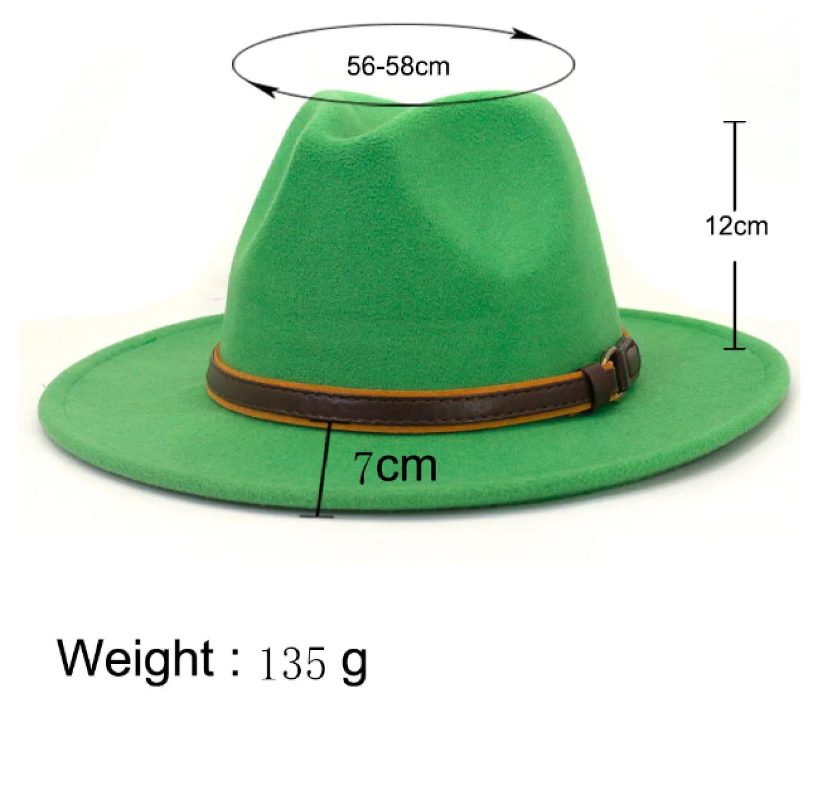 Hombre FULUJIDI Fedora Trilby Sombrero De Ala Ancha De Ala Ancha Sombrero De Fieltro De Panamá Para Hombres Sombrero De Jazz Gorra Superior De Iglesia Sombreros De Ala De Mujer 56 A