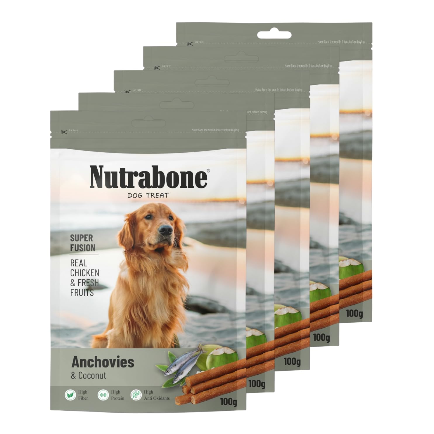 Nutrabone Anchovies & Coconut (Pack of 5) Dog Treat, Highly Nutritional & Digestible, Suitable for All Dog Breeds, Easy to Digest, No Artificial Flavors Added-100g Each (B0C5N3TLVM) Amazon Price History, Amazon Price Tracker