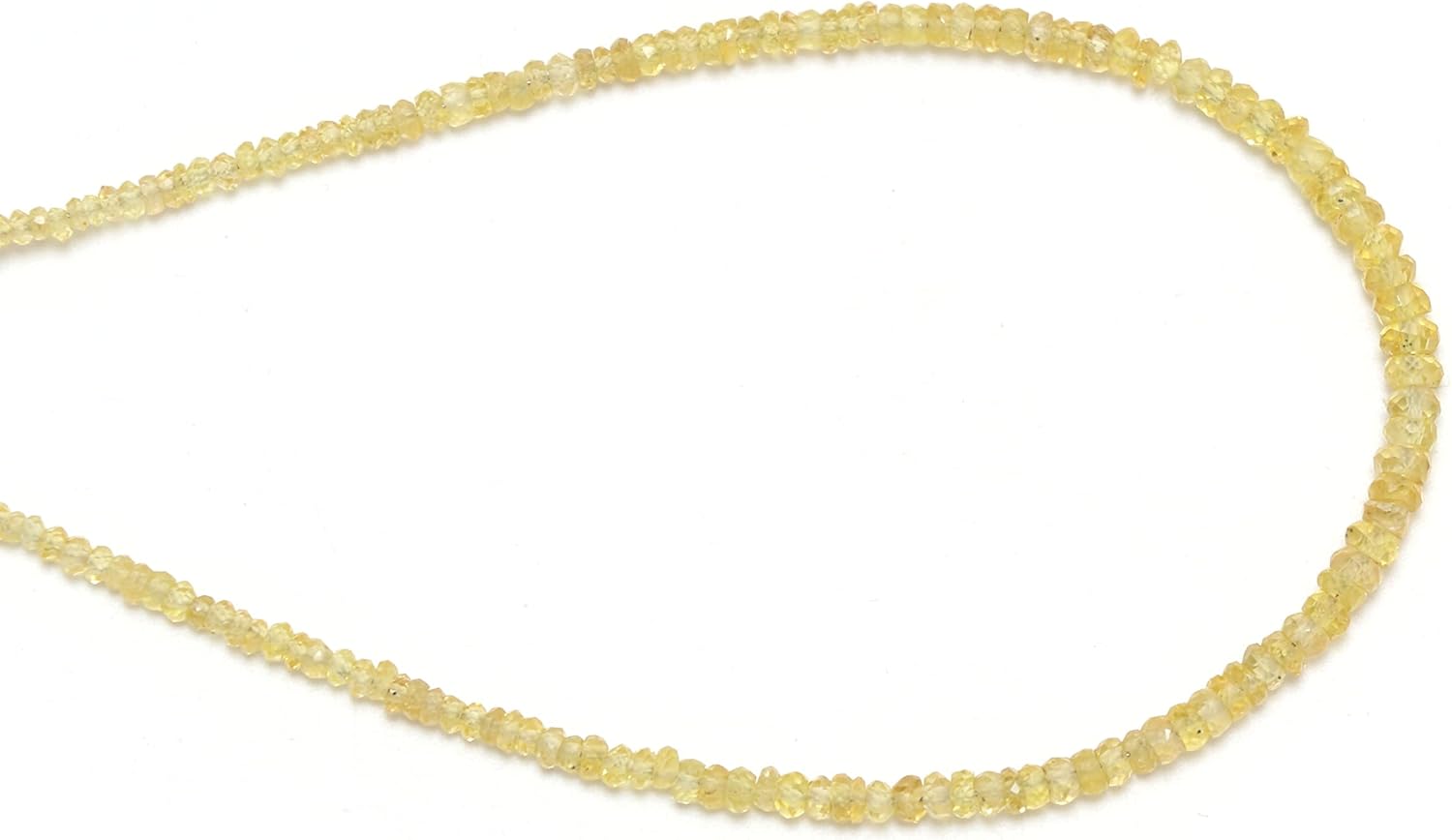 Natural Yellow Sapphire Faceted Rondelle Beads, Precious Stone, AAA Quality, 8inch, one Strand, 2.5 to 3.5mm, Weight 3.40gm, Origin: Tanzania, DIY Jewelry Making