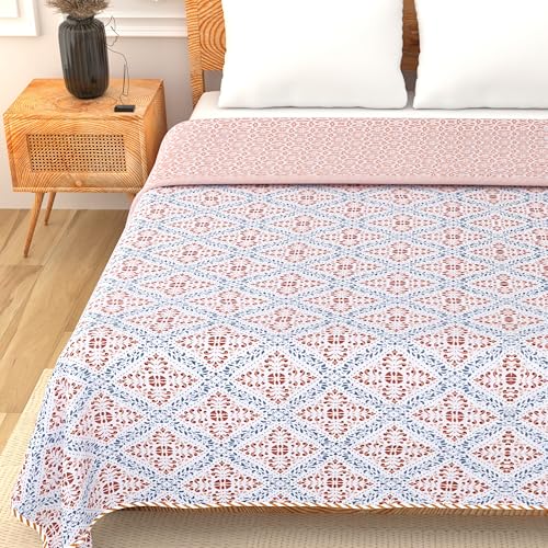 Image of AC Blanket Double Bed, Duvet, Dohar, Comforter Reversible, Quilt, Top Sheet, Chadar 84 inch x96 Grey Orange, Pack of 1