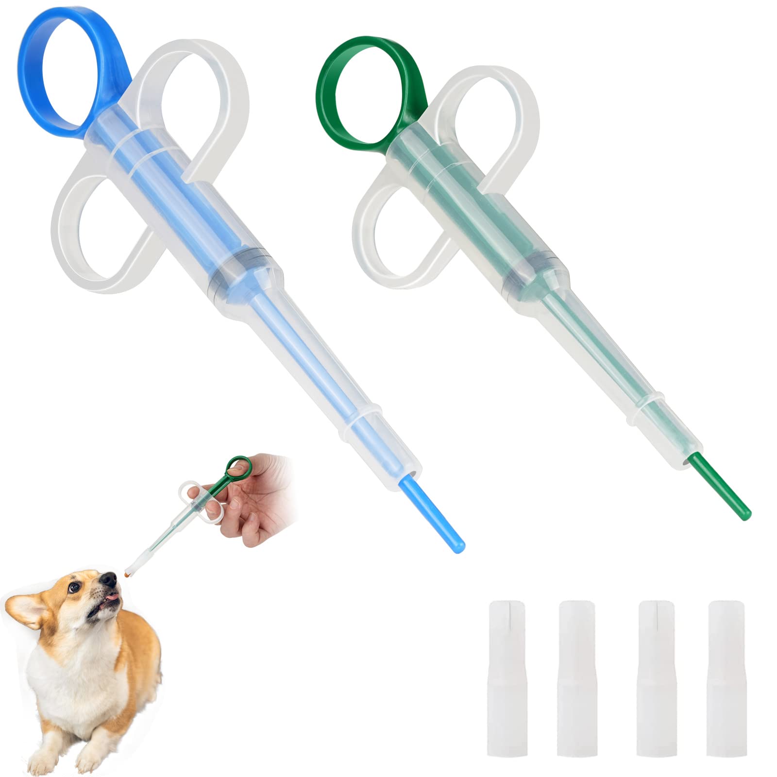 Tablette Feeder 2 Pack, Tabletteneingeber Katze, Medikamenten Feeder, Tablet Feeder Krankenpflege Pusher Shooter Pills Feeder für Katzen kleine Hunde