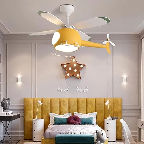 Miniatura 3 de Ventilador de techo para dormitorio infantil de 42 pulgadas con luces, velocidad de control remoto, ajuste de 6 velocidades, temporizador de