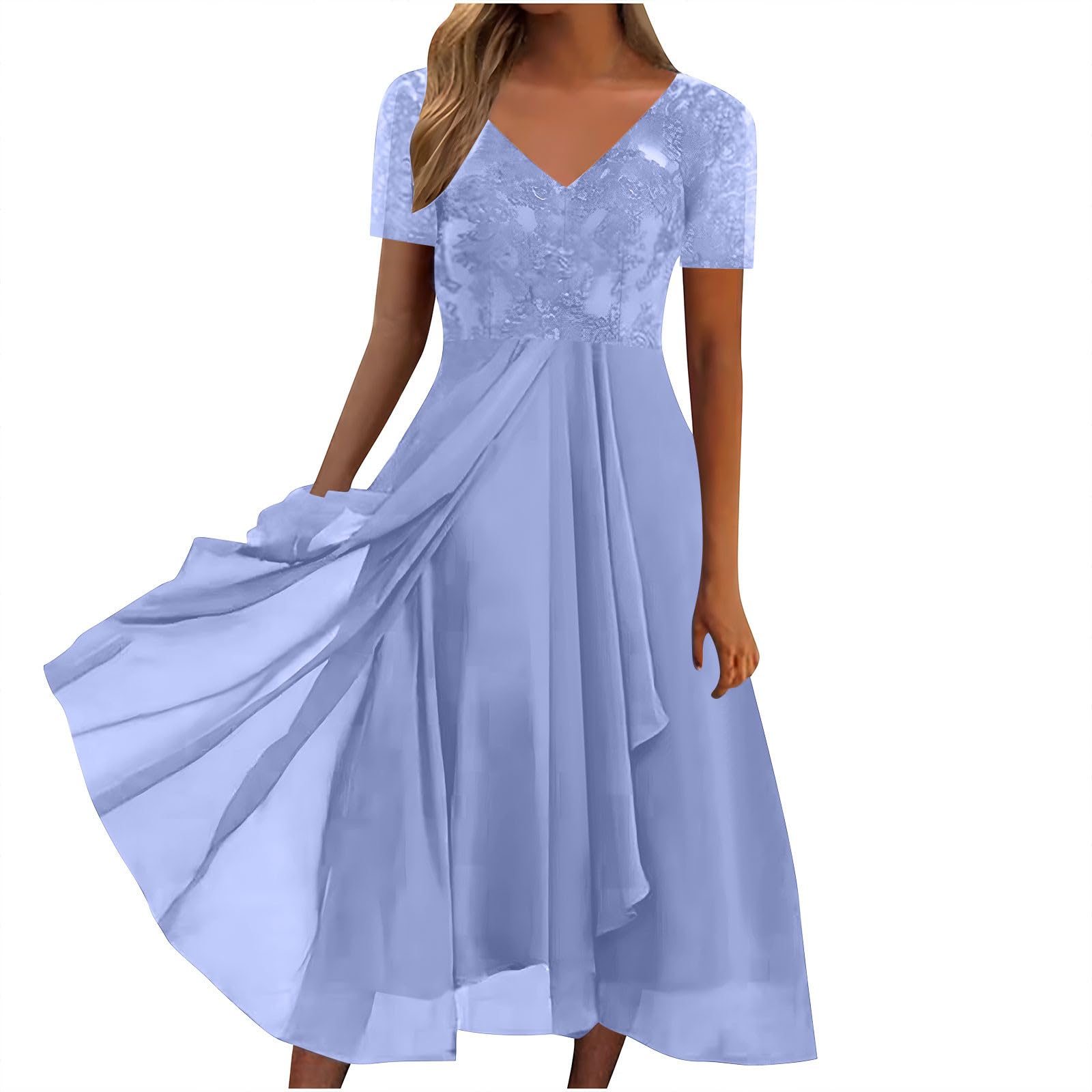 Chiffon Dress Evening Dress Sale Clearance Uk HAOLEIWedding Guest