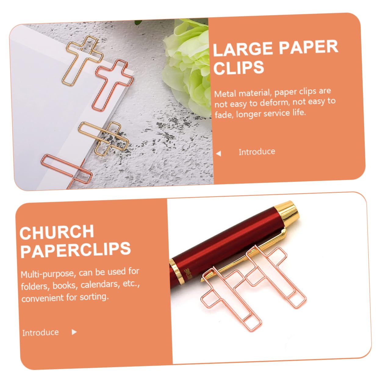 10 Pezzi Fermaglio a Croce Graziose Graffette Leganti Graffetta Clip Cancelleria Graffette Piccole Fermagli Piccoli Graffetta Per Fogli Carta Piccole Clip Metallo Rose Gold
