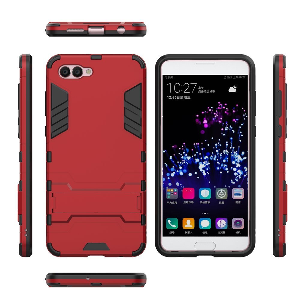 Funda Huawei Honor 9, MHHQ 2in1 Armadura Combinación A Prueba de Choques Heavy Duty Escudo Cáscara Dura PC + Suave TPU Silicona Rubber Case Cover con soporte para Huawei Honor 9 -Black Plus Gray — view 2