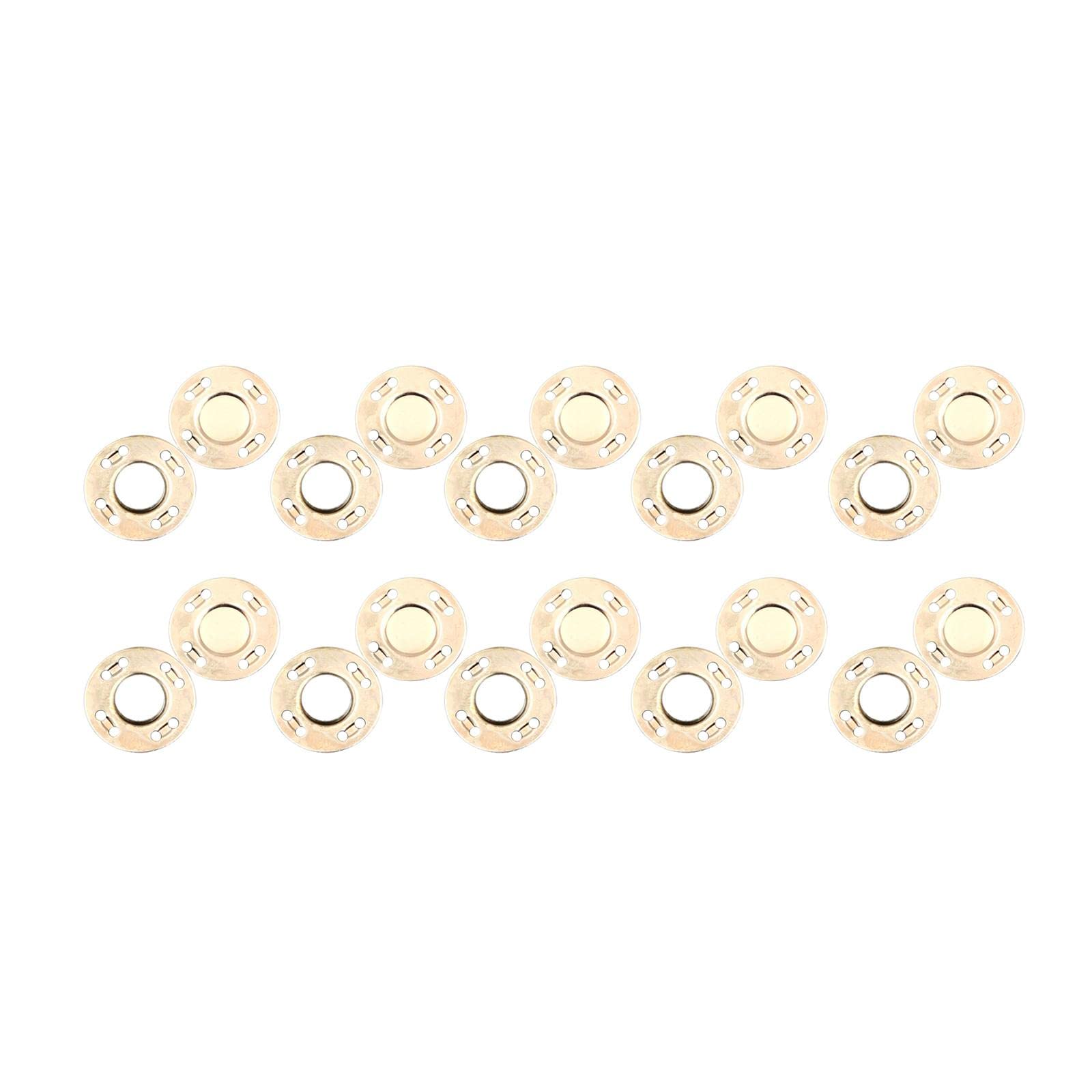 10Pairs 0.79In Button Clasps Snaps Knitting Sewing Jacket Closure Gold