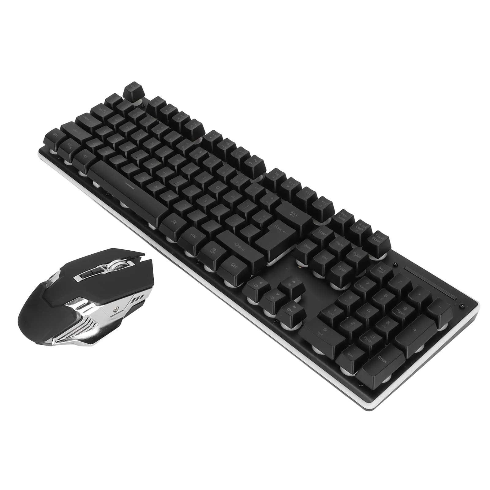 ciciglow Combo de Teclado Mecánico Y Mouse, RGB Retroiluminado con Cable Recargable 3200DPI Ratones Teclado Inalámbrico para Juegos para PC Gamer Computadora de Escritorio