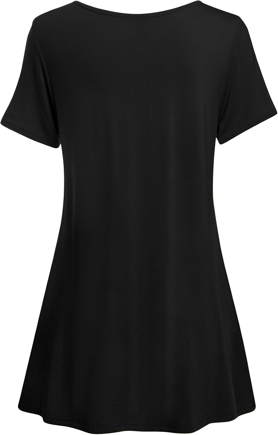Simlu Womens Short Sleeve Tunic Tops Plus Size and Reg Tunic Shirt for Leggings - Made in USA