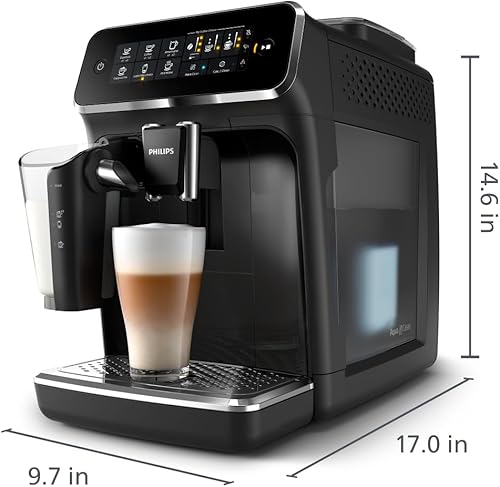Miniatura 3 de Philips Serie 3200 Máquina de café expreso totalmente automática, espumador de leche LatteGo, 5 variedades de café, pantalla táctil intuitiva,