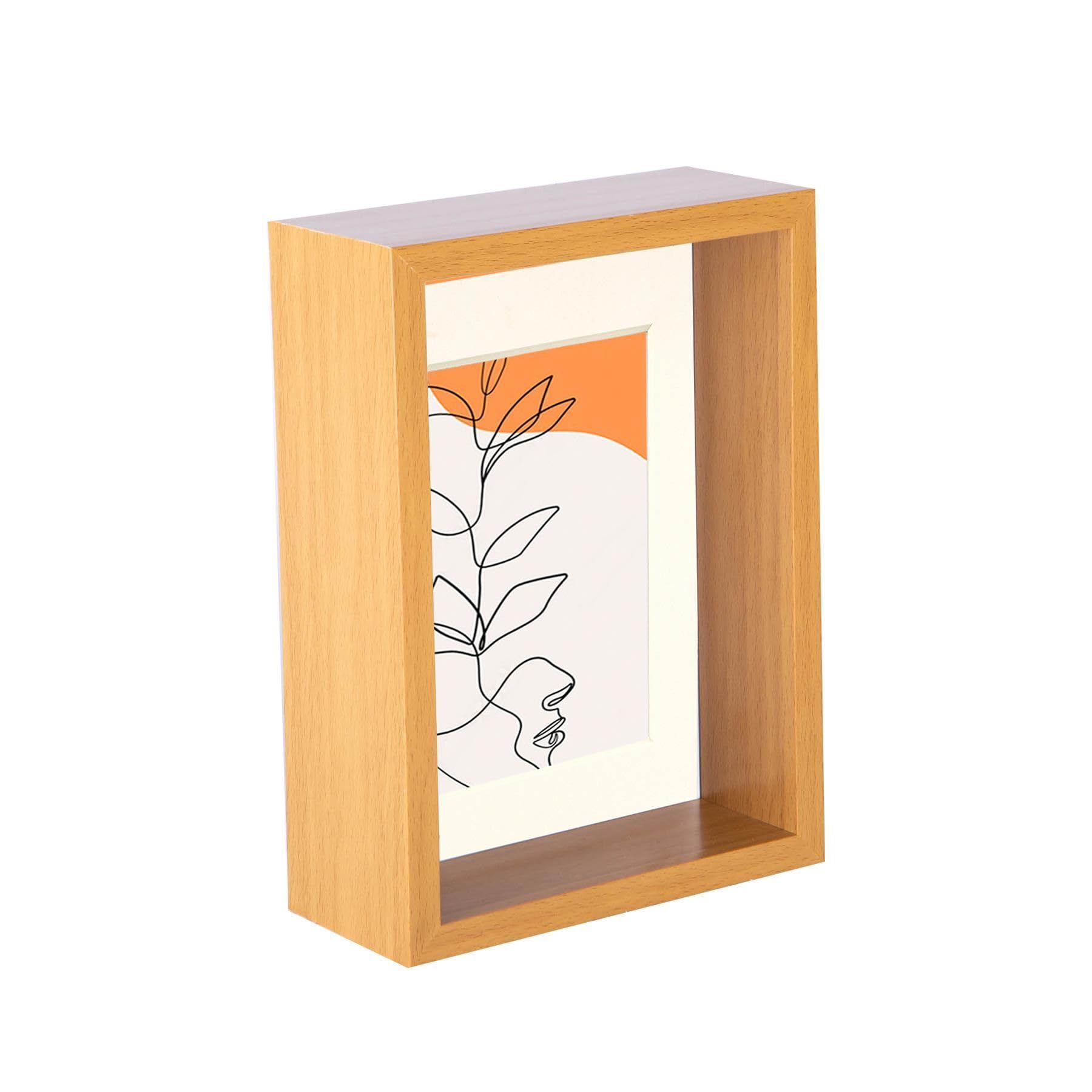 Nicola Spring 5 X 7" Deep Photo FrameLight Wood/ivory Mount3D Deep Box Picture Frame Display Case (20 X 15Cm) from B&Q