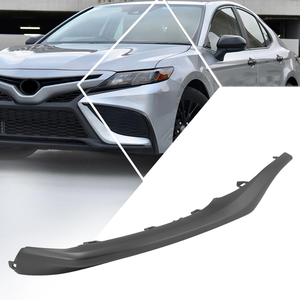 Factory Style Front Right Passenger Side Lower Bumper Cover Molding Compatible with 21-23 Toyota Camry SE XSE,Smooth Black