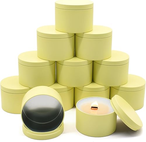 Miniatura 69 de Latas para velas de 16 onzas, paquete de 12 frascos de metal de alta calidad de 16 onzas con tapas para hacer velas, contenedores de velas vacíos a
