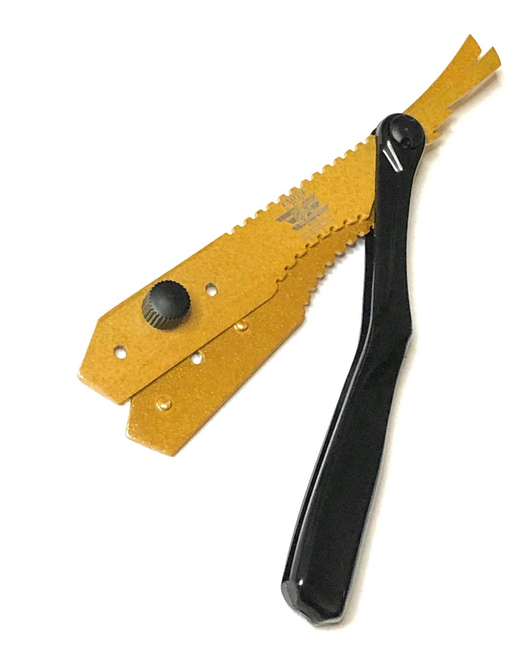 Bone Shapped Handle With Screw Blade - Professional Barber Straight Edge Shaving Razor - High Premium Quality Finished in Gold and Black