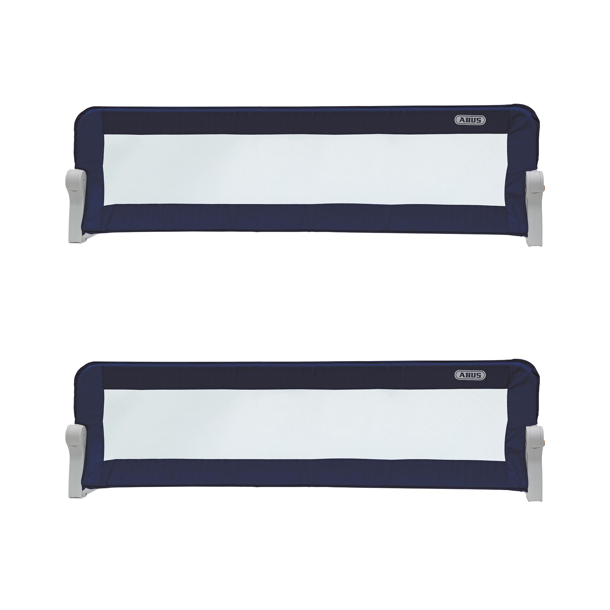 ABUS Bettgitter Eric für Babys und Kinder - Rausfallschutz für Elternbetten, Kinderbetten, Familienbetten - faltbar für Reisen - 2er Set (150 cm) - Blau