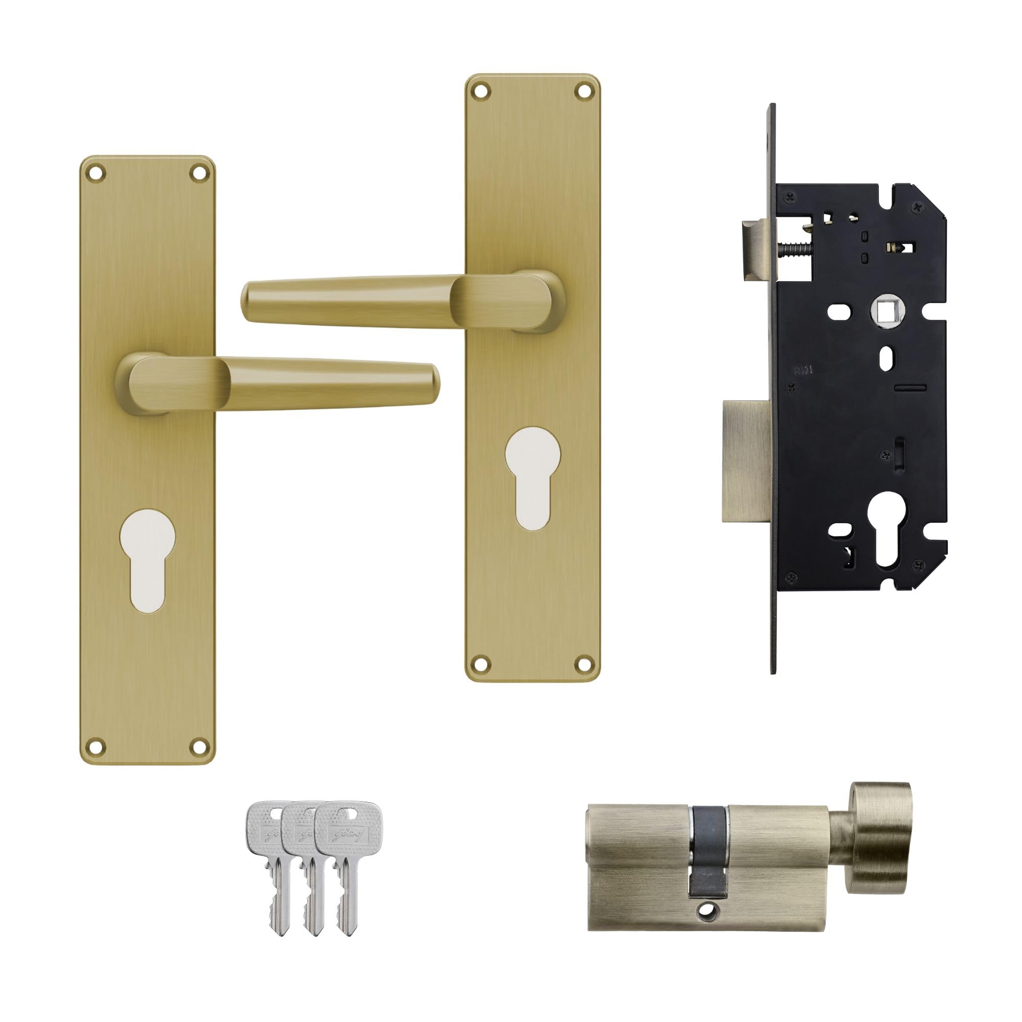 Godrej Mortise Door Lock Handle Set 1CK(EM01, Antique Brass Finish)-6-Lever Lock, 3 Keys, Double Throw-5" Handle, Left/Right Handed Door Operation-Mortise Lock with Latch for Home, Main Door-7752 (B0DHRS4P27) Amazon Price History, Amazon Price Tracker
