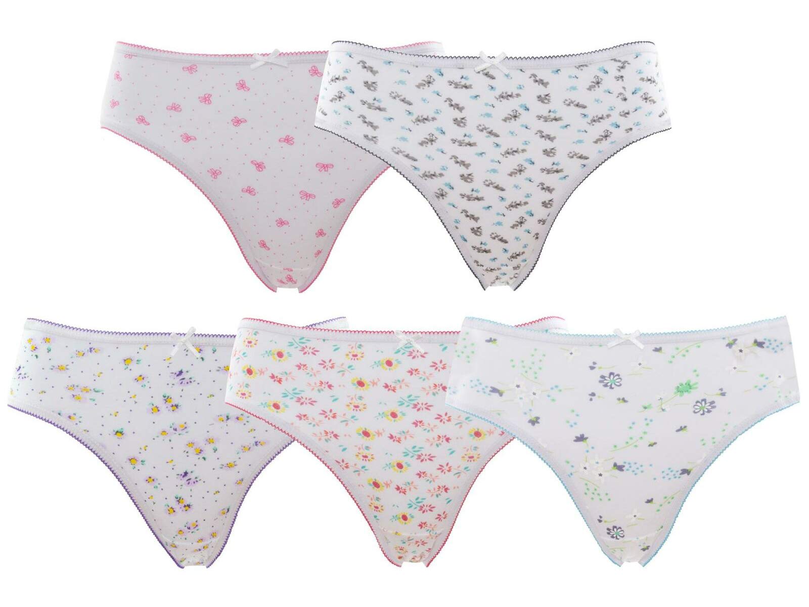 F & S Ltd Women's Floral Assorted 3 X Cotton Bikini Briefs Pants Knickers Underwear In Size 10 To 20 (10-12/34''-36'' Hips, )