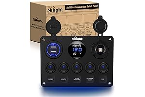 Nilight 5 Gang Pre-wired Switch Panel for Boats with Dual USB Charger,...